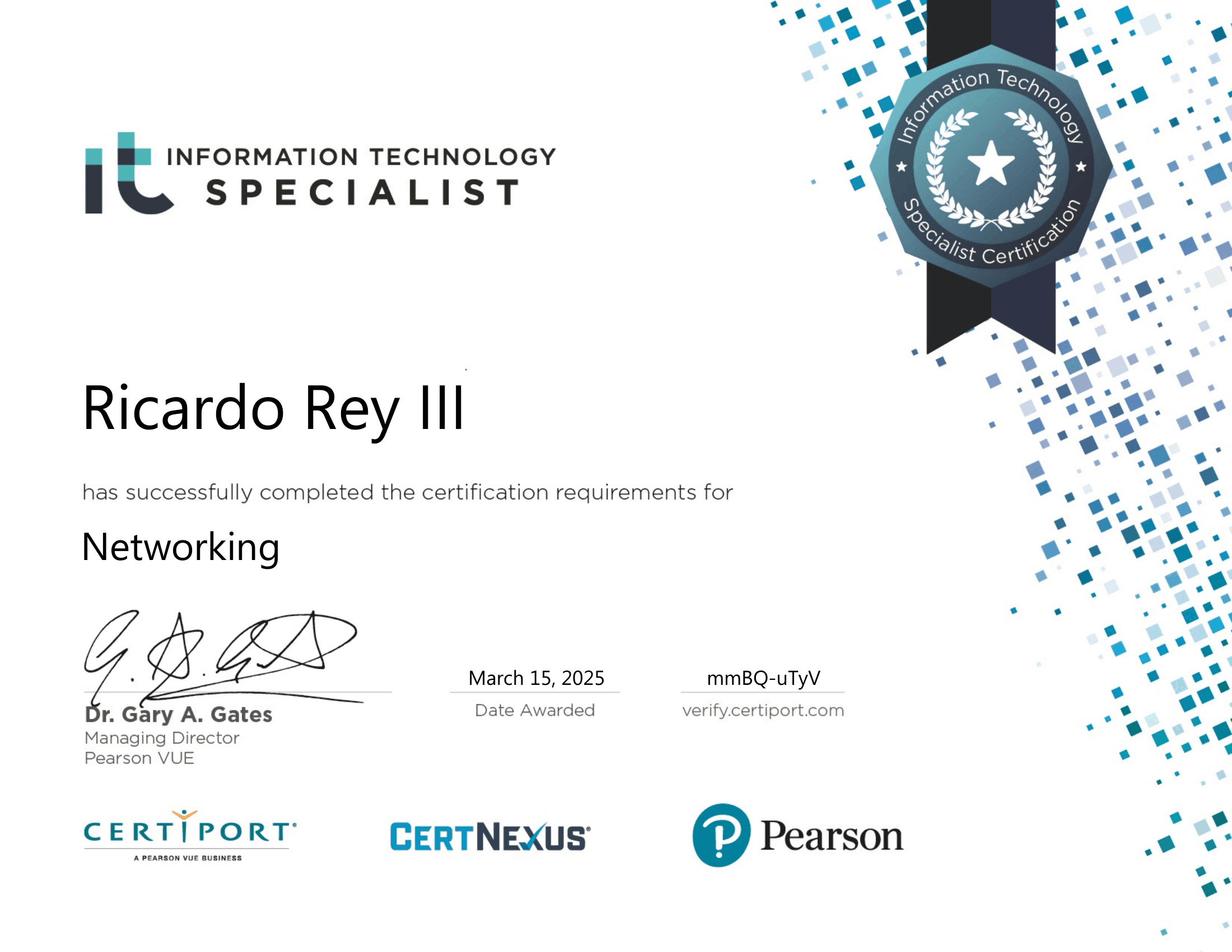Pearson Networking Certificate