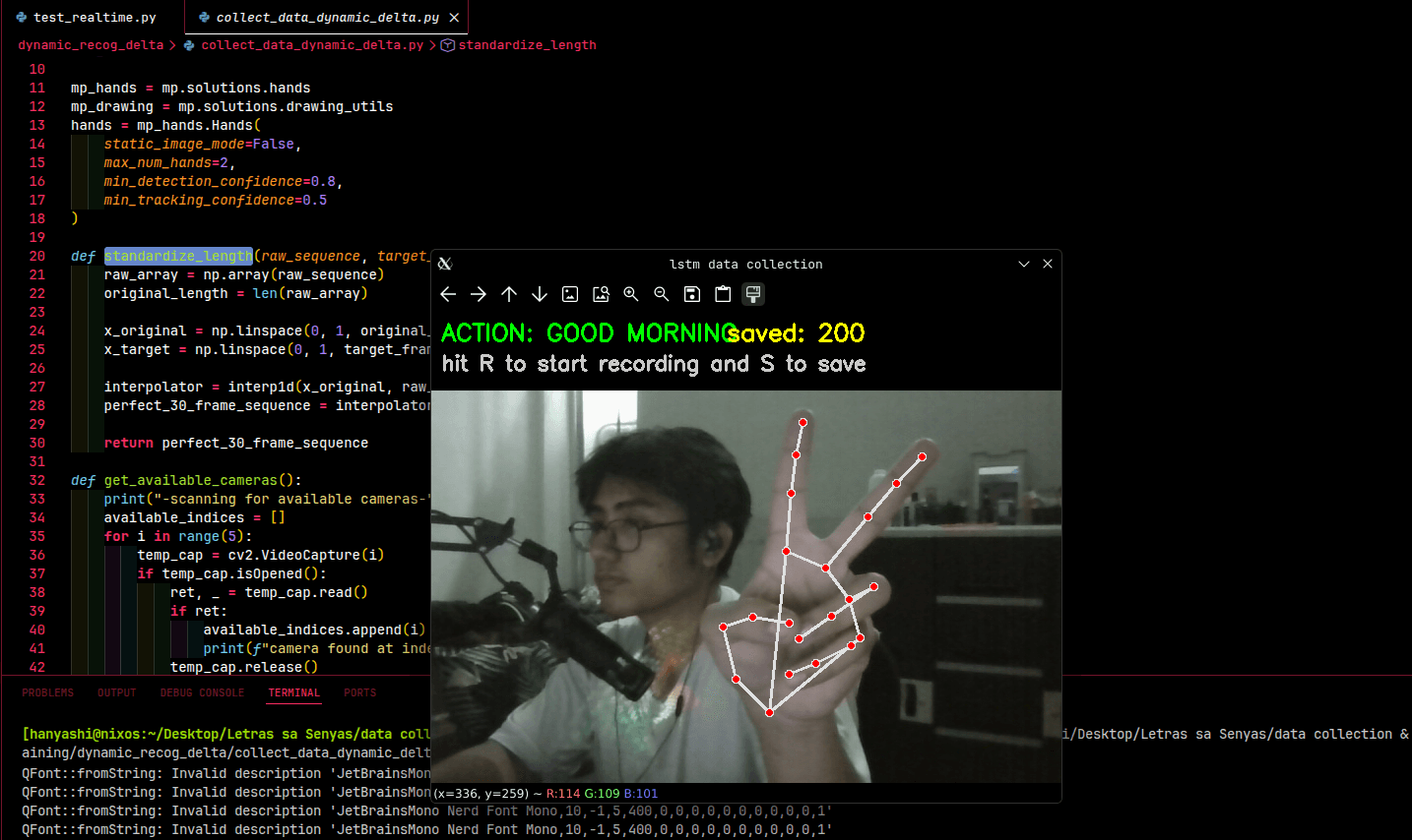 running the data collection script